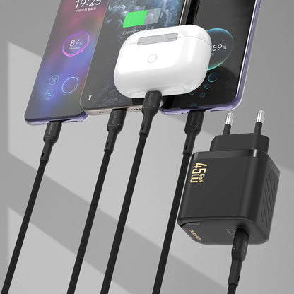 Netværksoplader med USB-C kabel Dudao A28C, 45W, 3A, 1 x USB-C, Hvid