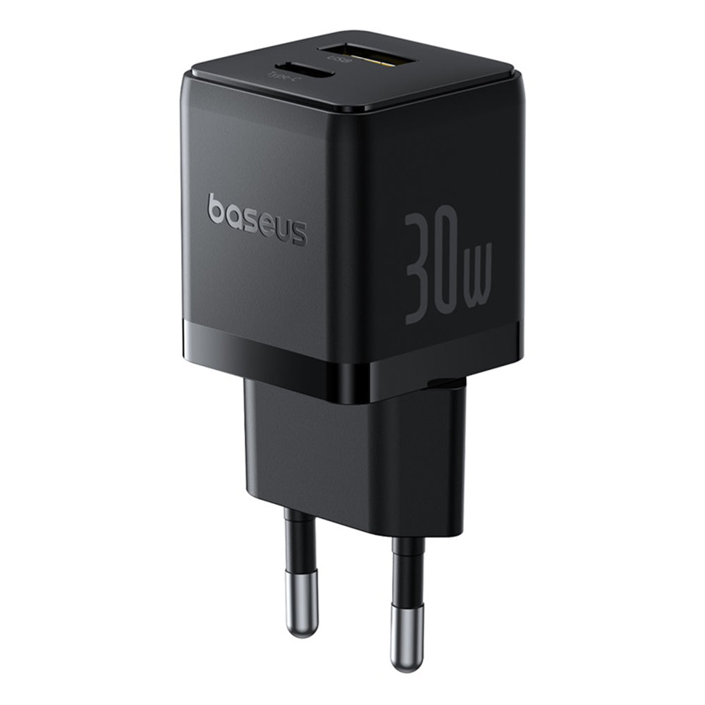 Netværksoplader med USB-C kabel Baseus Palm, 30W, 3A, 1 x USB-A - 1 x USB-C, Sort P1011160A113-01