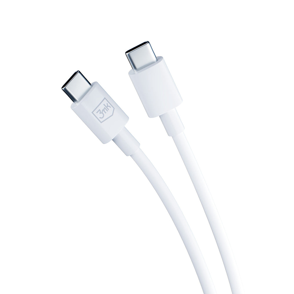 Netværksoplader med USB-C kabel 3MK Hyper, 25W, 3A, 1 x USB-C, Hvid