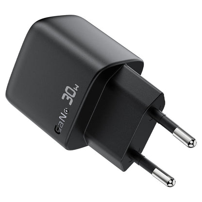 Netværksoplader med USB-C kabel Acefast A115 Display, 30W, 3A, 1 x USB-C, Sort