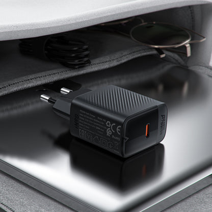 Netværksoplader med USB-C kabel Acefast A82, 20W, 3A, 1 x USB-C, Sort