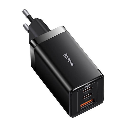 Netværksoplader med USB-C kabel Baseus GaN5 Pro, 65W, 3.25A, 1 x USB-A - 2 x USB-C, Sort C0206500