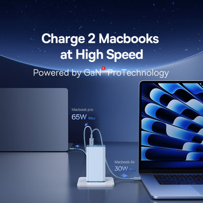 Netværksoplader med USB-C kabel Baseus GaN6 Pro, 100W, 3.25A, 2 x USB-A - 2 x USB-C, Blå P10162705312-00