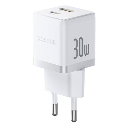 Netværksoplader med USB-C kabel Baseus Palm, 30W, 3A, 1 x USB-A - 1 x USB-C, Hvid P1011160A213-01