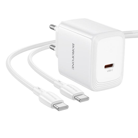 Netoplader med USB-C-kabel Borofone BN33 Fuente, 40W, 1 x USB-C, Hvid