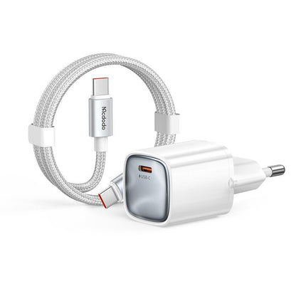 Netoplader med USB-C-kabel Mcdodo Nano CH-4432, 45W, 3A, 1 x USB-C, Hvid