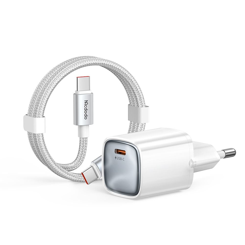 Netoplader med USB-C-kabel Mcdodo Nano CH-8263, 65W, 3,25A, 1 x USB-C, Hvid