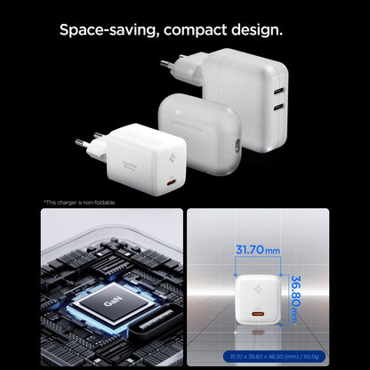 Netværksoplader med USB-C kabel Spigen EE451EU Essential, 45W, 3A, 1 x USB-C, Hvid ACH09473