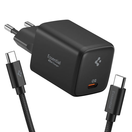 Netværksoplader med USB-C kabel Spigen EE451EU Essential, 45W, 3A, 1 x USB-C, Sort ACH09474