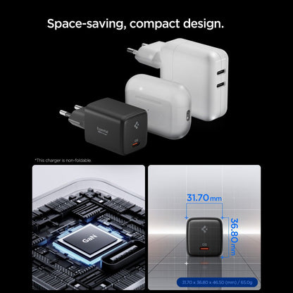 Netværksoplader med USB-C kabel Spigen EE451EU Essential, 45W, 3A, 1 x USB-C, Sort ACH09474