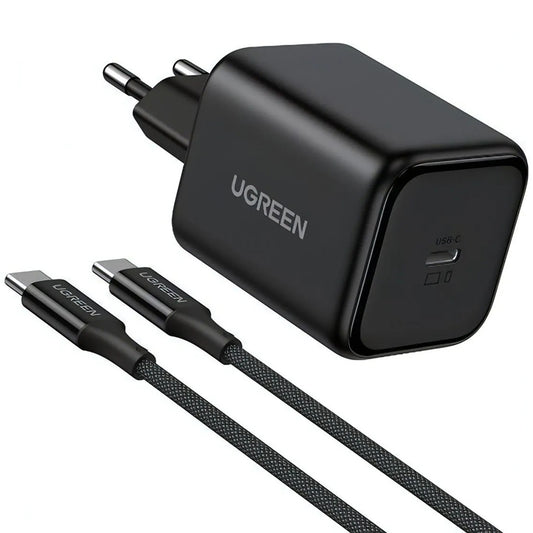 Netoplader med USB-C-kabel UGREEN X524 (65054), 45W, 3A, 1 x USB-C, Sort