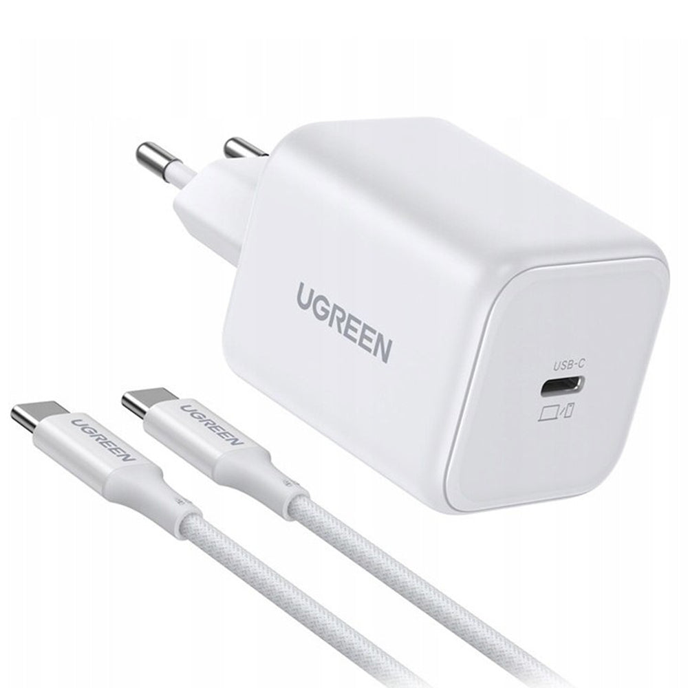 Netoplader med USB-C kabel UGREEN X524 (65055), 45W, 3A, 1 x USB-C, Hvid