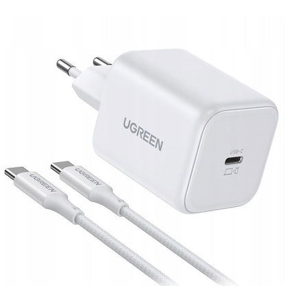 Netoplader med USB-C kabel UGREEN X524 (65055), 45W, 3A, 1 x USB-C, Hvid