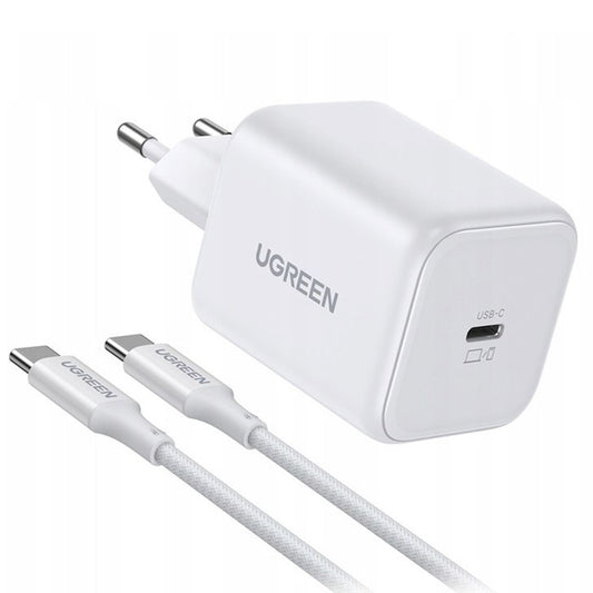 Netoplader med USB-C kabel UGREEN X524 (65055), 45W, 3A, 1 x USB-C, Hvid