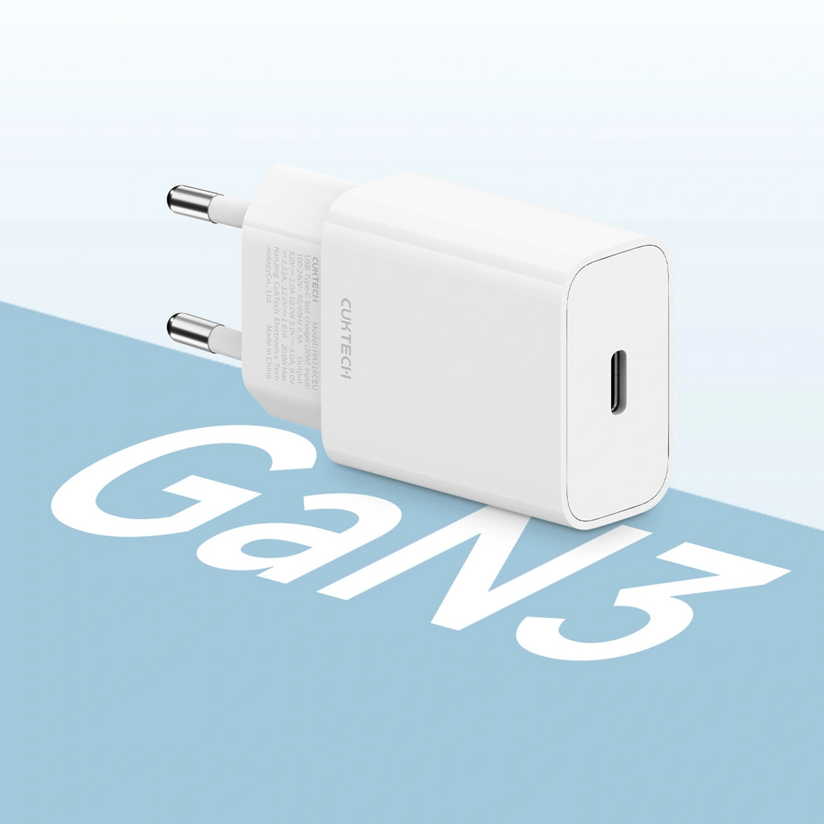 Cuktech HA716C netadapter, 20W, 3A, 1 x USB-C, hvid