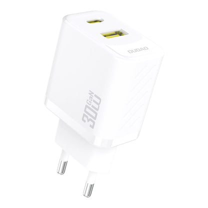 Netværksoplader Dudao A27TEU, 30W, 3A, 1 x USB-A - 1 x USB-C, Hvid