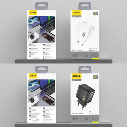 Netværksoplader Dudao A28, 45W, 3A, 1 x USB-C, Hvid