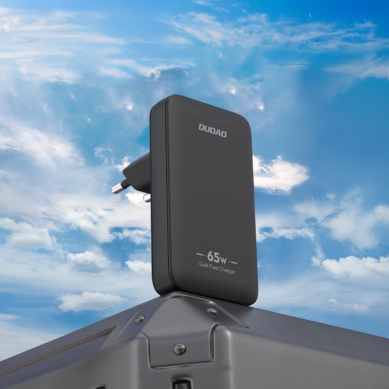 Dudao A65Q Travel netværksoplader, 65W, 3.25A, 1 x USB-A - 1 x USB-C, Sort
