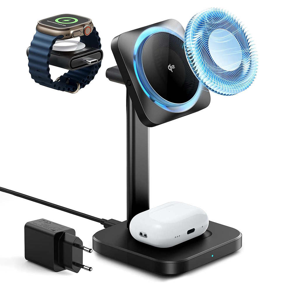 ESR CryoBoost 3in1 trådløs netværksoplader, 25W, 1.67A, Sort