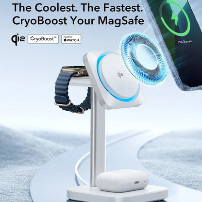 ESR CryoBoost 3in1 trådløs netværksoplader, 25W, 1.67A, Sort