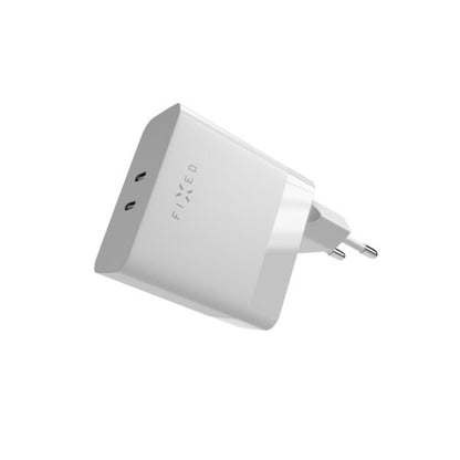 Netværksoplader Fixed, 65W, 3.25A, 2 x USB-C, Hvid