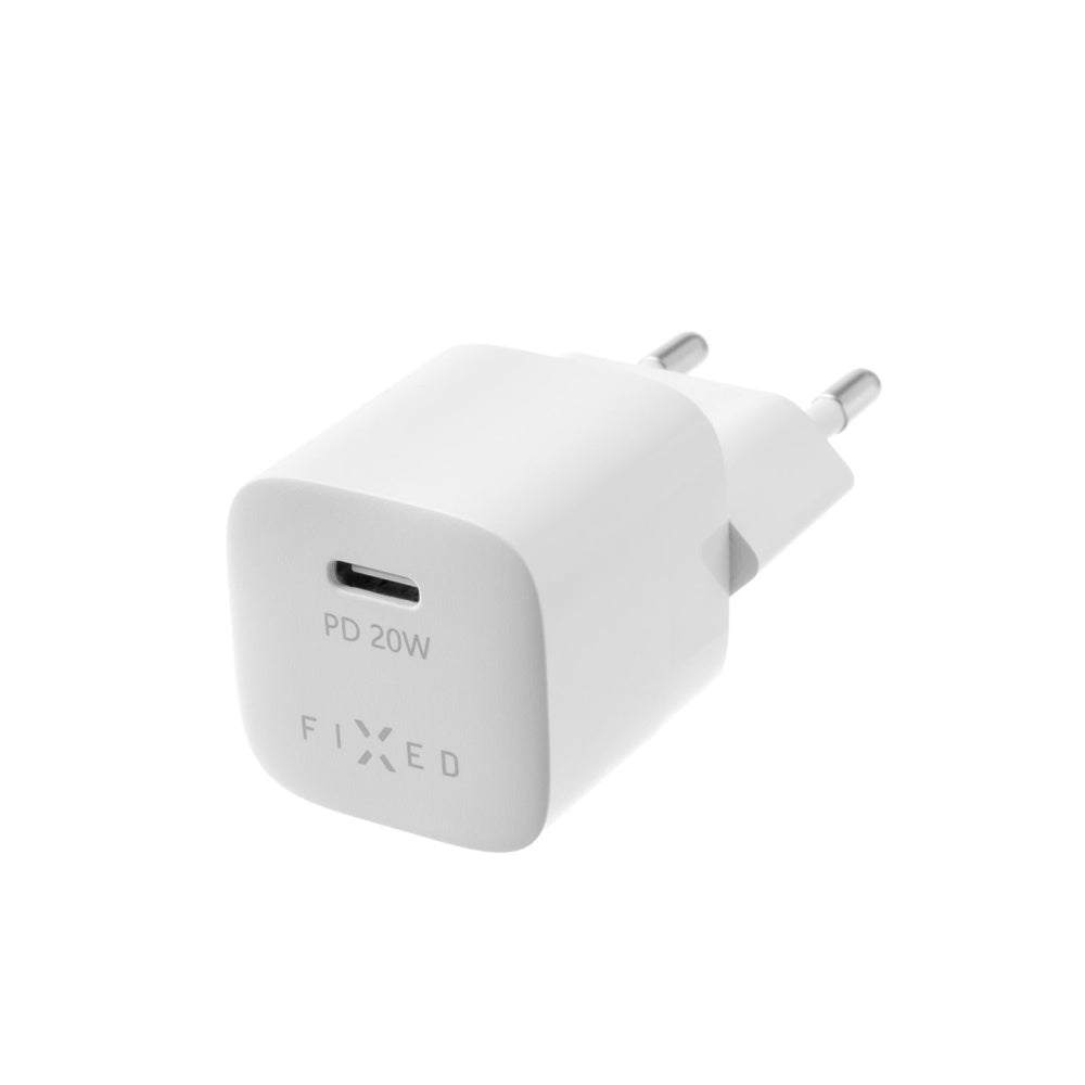 Netværksoplader Fixed Mini, 20W, 3A, 1 x USB-C, Hvid
