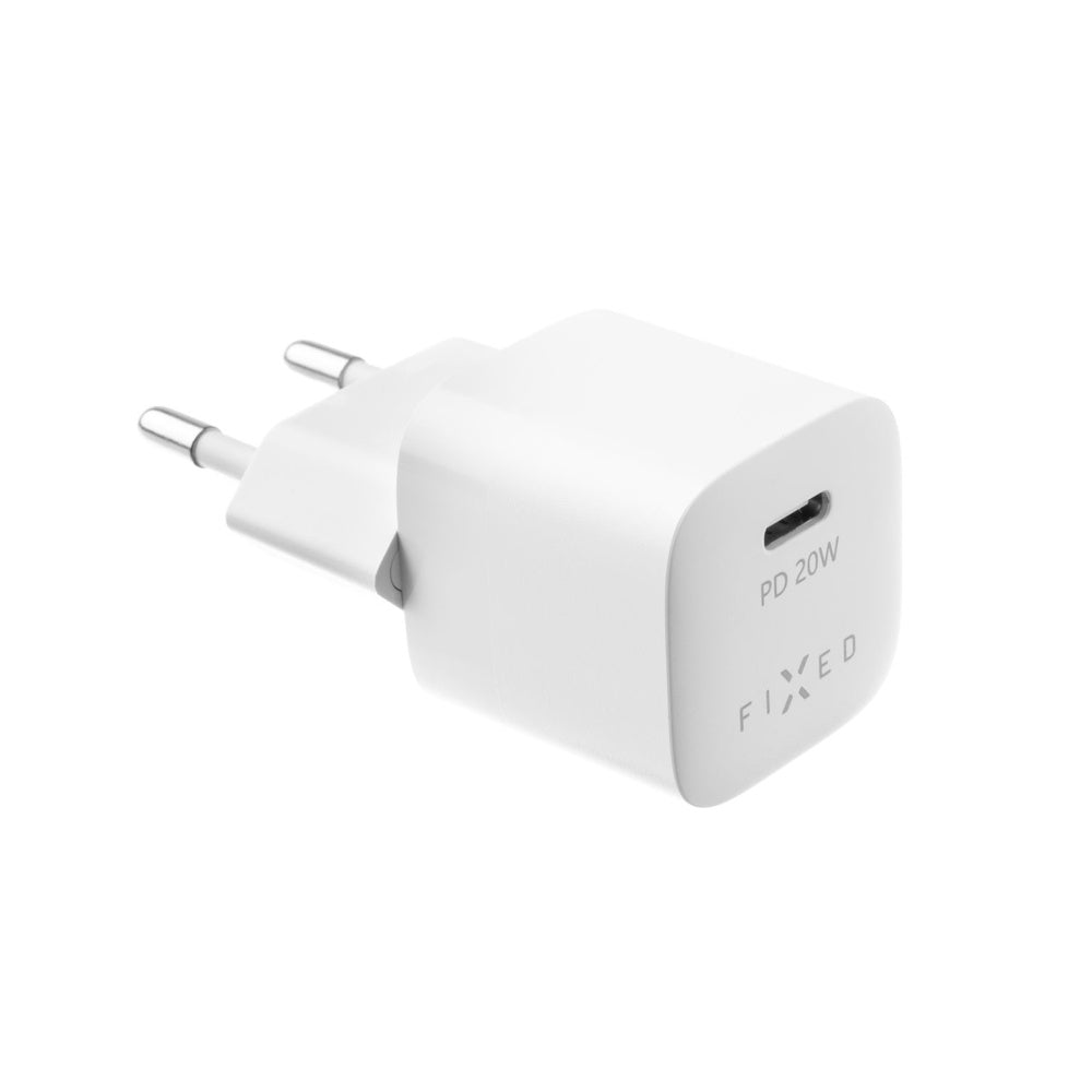 Netværksoplader Fixed Mini, 20W, 3A, 1 x USB-C, Hvid