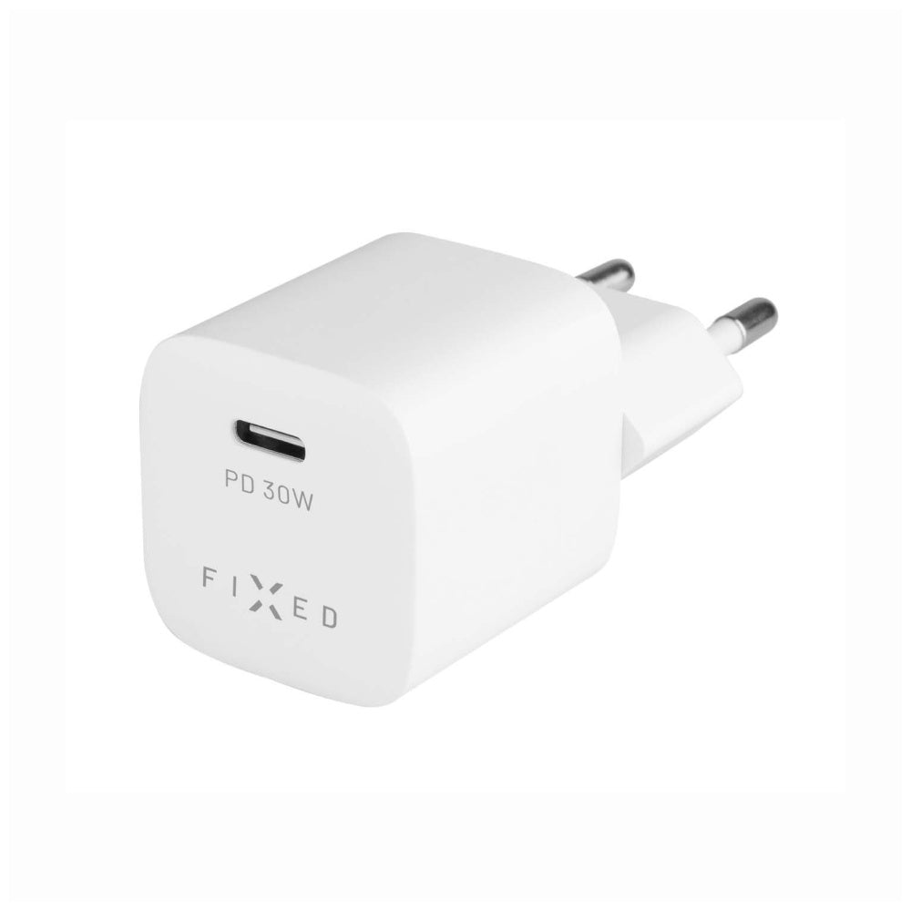 Netværksoplader Fixed Mini, 30W, 3A, 1 x USB-C, Hvid