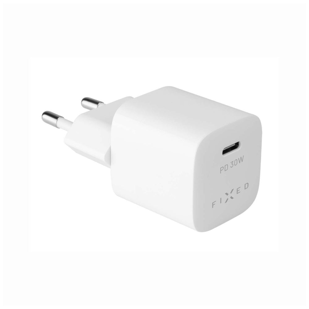 Netværksoplader Fixed Mini, 30W, 3A, 1 x USB-C, Hvid