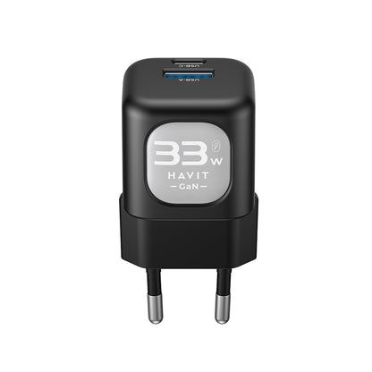 Netværksoplader HAVIT UC230, 33W, 3A, 1 x USB-A - 1 x USB-C, Pink