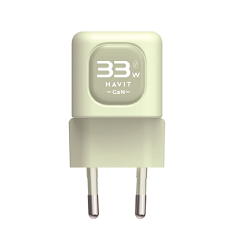 Netværksoplader HAVIT UC230, 33W, 3A, 1 x USB-A - 1 x USB-C, Grøn