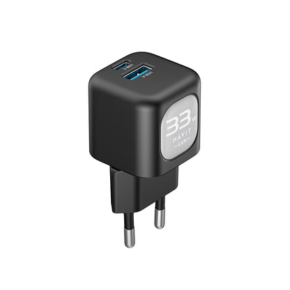 Netværksoplader HAVIT UC230, 33W, 3A, 1 x USB-A - 1 x USB-C, Grøn