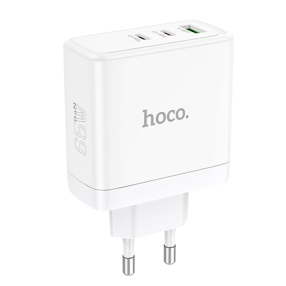 Netværksoplader HOCO N30, 65W, 3.25A, 1 x USB-A - 2 x USB-C, Hvid