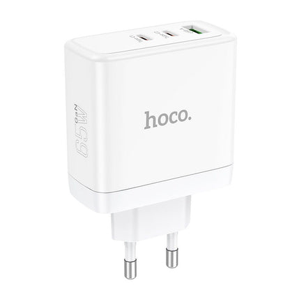 Netværksoplader HOCO N30, 65W, 3.25A, 1 x USB-A - 2 x USB-C, Hvid