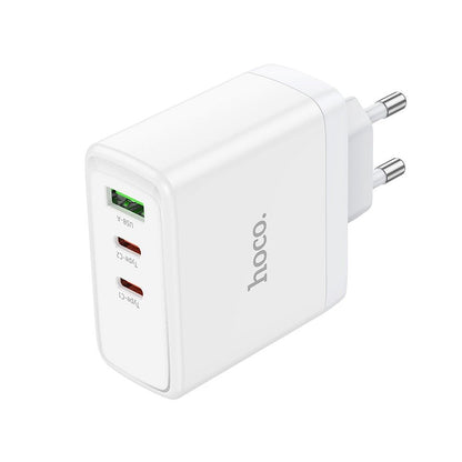 Netværksoplader HOCO N30, 65W, 3.25A, 1 x USB-A - 2 x USB-C, Hvid
