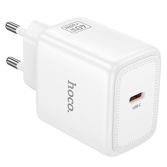 HOCO N83 Netoplader, 40W, 3A, 1 x USB-C, Hvid