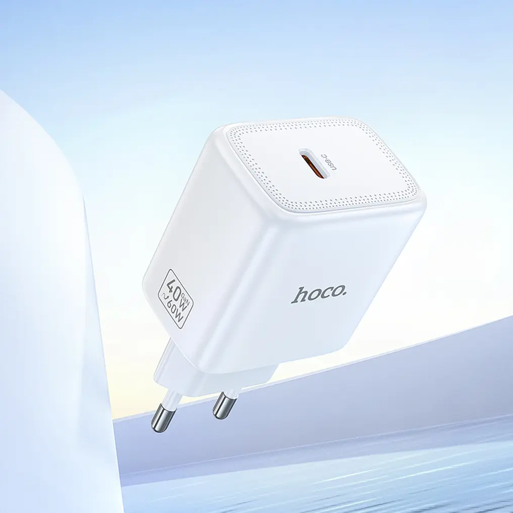 HOCO N83 Netoplader, 40W, 3A, 1 x USB-C, Hvid