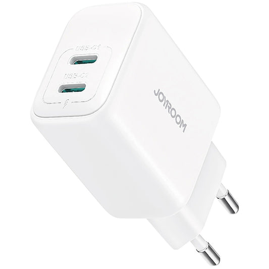 Netværksoplader Joyroom JR-TCF12, 20W, 3A, 2 x USB-C, Hvid