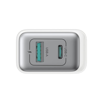 Joyroom JR-TCF15 netværksoplader, 30W, 5A, 1 x USB-A - 1 x USB-C, Hvid