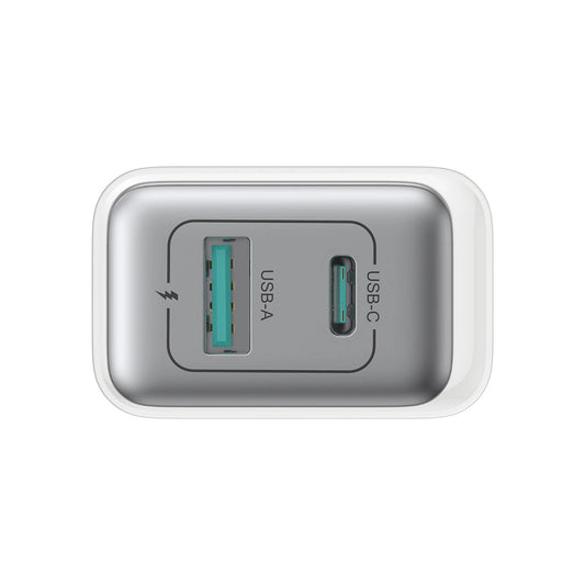 Joyroom JR-TCF15 netværksoplader, 30W, 5A, 1 x USB-A - 1 x USB-C, Hvid