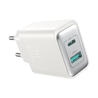 Joyroom JR-TCF15 netværksoplader, 30W, 5A, 1 x USB-A - 1 x USB-C, Hvid