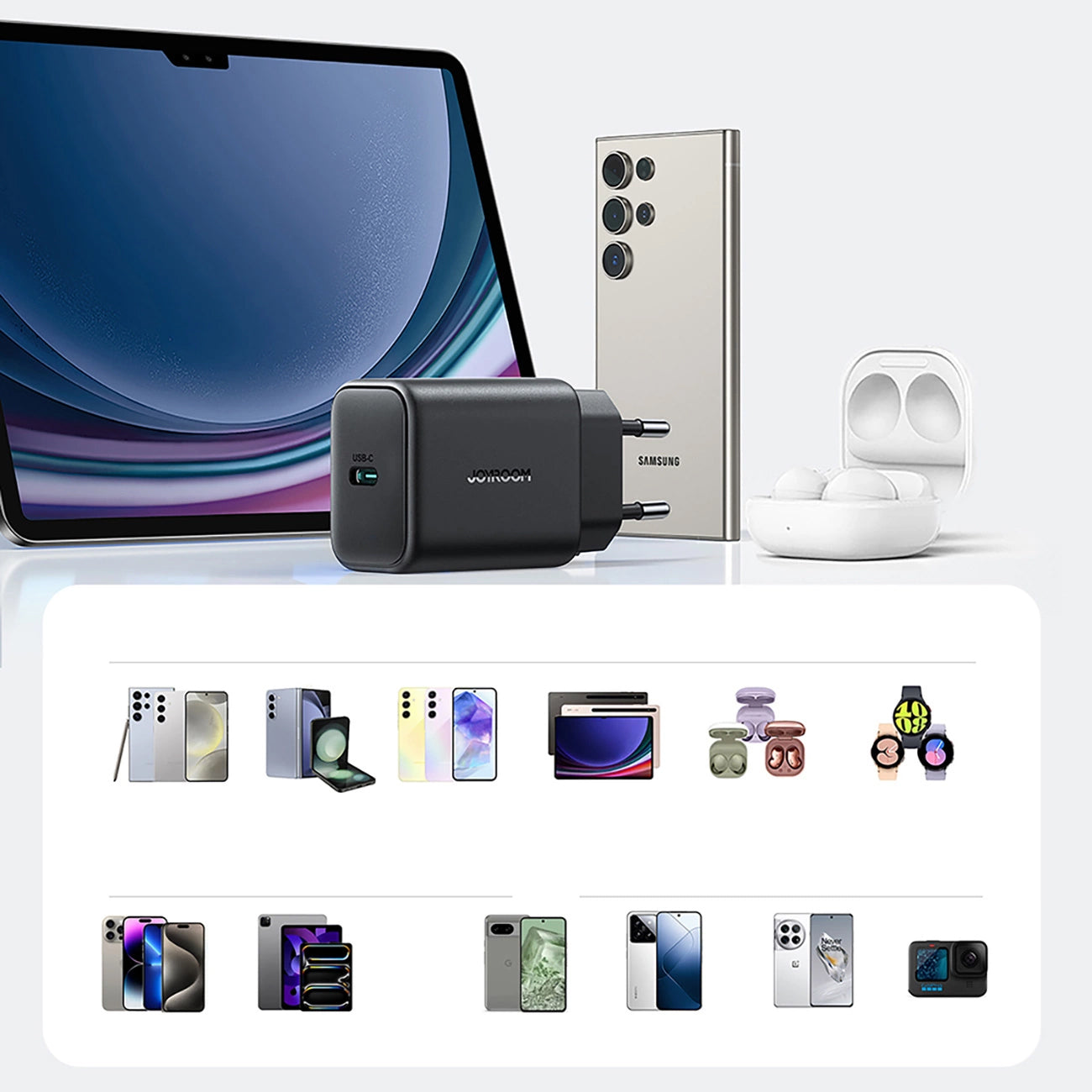 Joyroom JR-TCF23 netværksoplader, 25W, 3A, 1 x USB-C, Sort