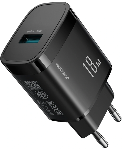 Joyroom JR-TF4 netadapter, 18W, 3A, 1 x USB-A, Sort