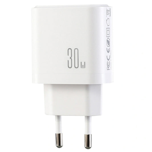 Joyroom JR-TG6 netadapter, 30W, 3A, 1 x Lightning - 1 x USB-A - 1 x USB-C, Hvid