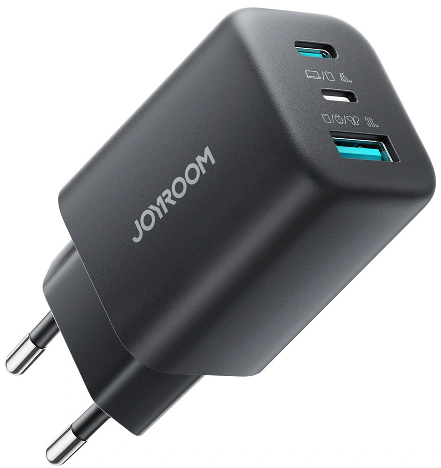 Joyroom JR-TO1 Netoplader, 45W, 3A, 1 x Lightning - 1 x USB-A - 1 x USB-C, Sort