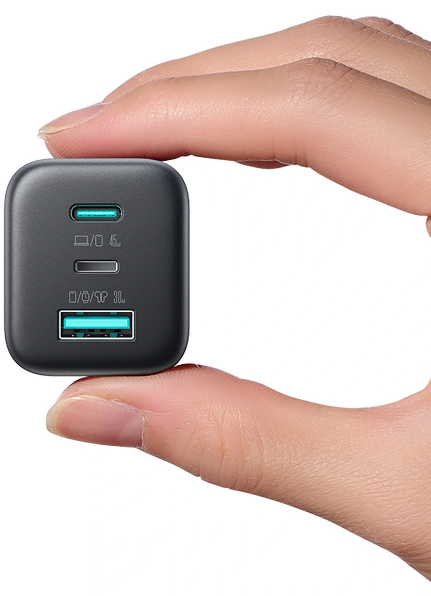 Joyroom JR-TO1 Netoplader, 45W, 3A, 1 x Lightning - 1 x USB-A - 1 x USB-C, Sort