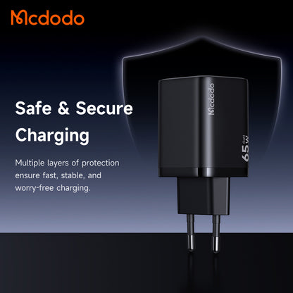 McDodo CH-0850 Ultimate Mini netadapter, 65W, 3,25A, 1 x USB-C, sort