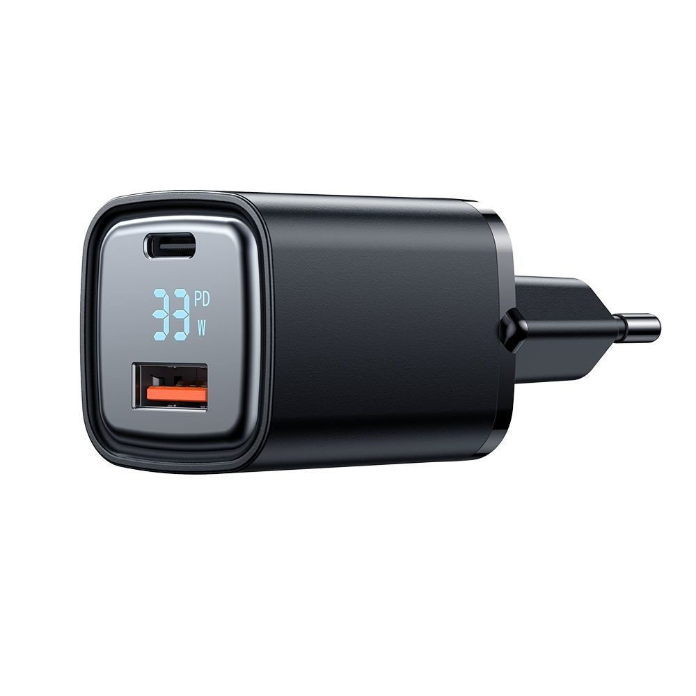 McDodo CH-1701 Graphite Display Netværksoplader, 33W, 3A, 1 x USB-A - 1 x USB-C, Sort