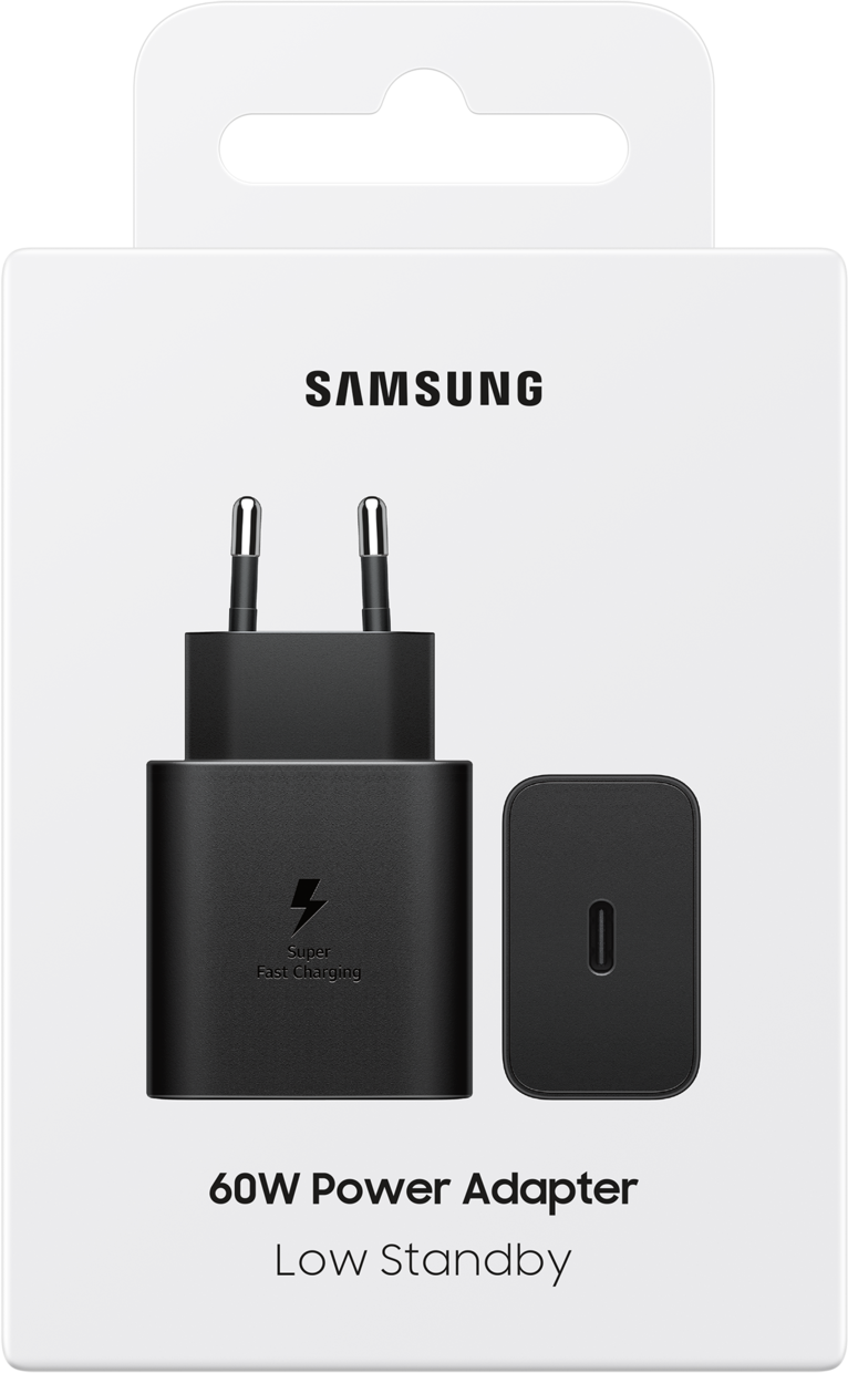 Samsung netværksoplader, 60W, 3A, 1 x USB-C, Sort EP-T6010NBEGWW