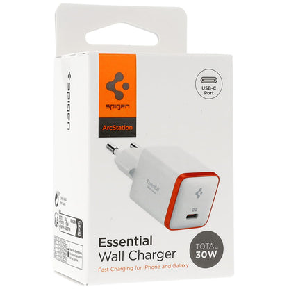 Spigen EE301EU Essential Netoplader, 30W, 3A, 1 x USB-C, Hvid ACH08449